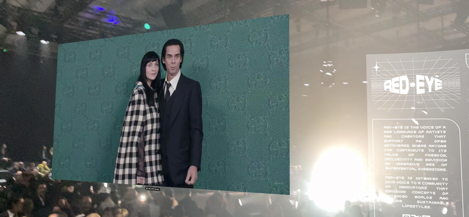 Nick Cave in Augmented Reality at the GUCCI venue, while waiting for the show to start