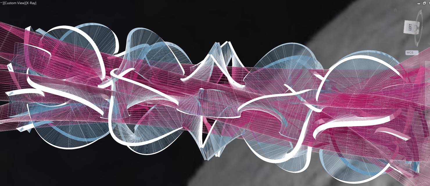 HYBRIDS, still of digital model, artwork by Felice Grodin