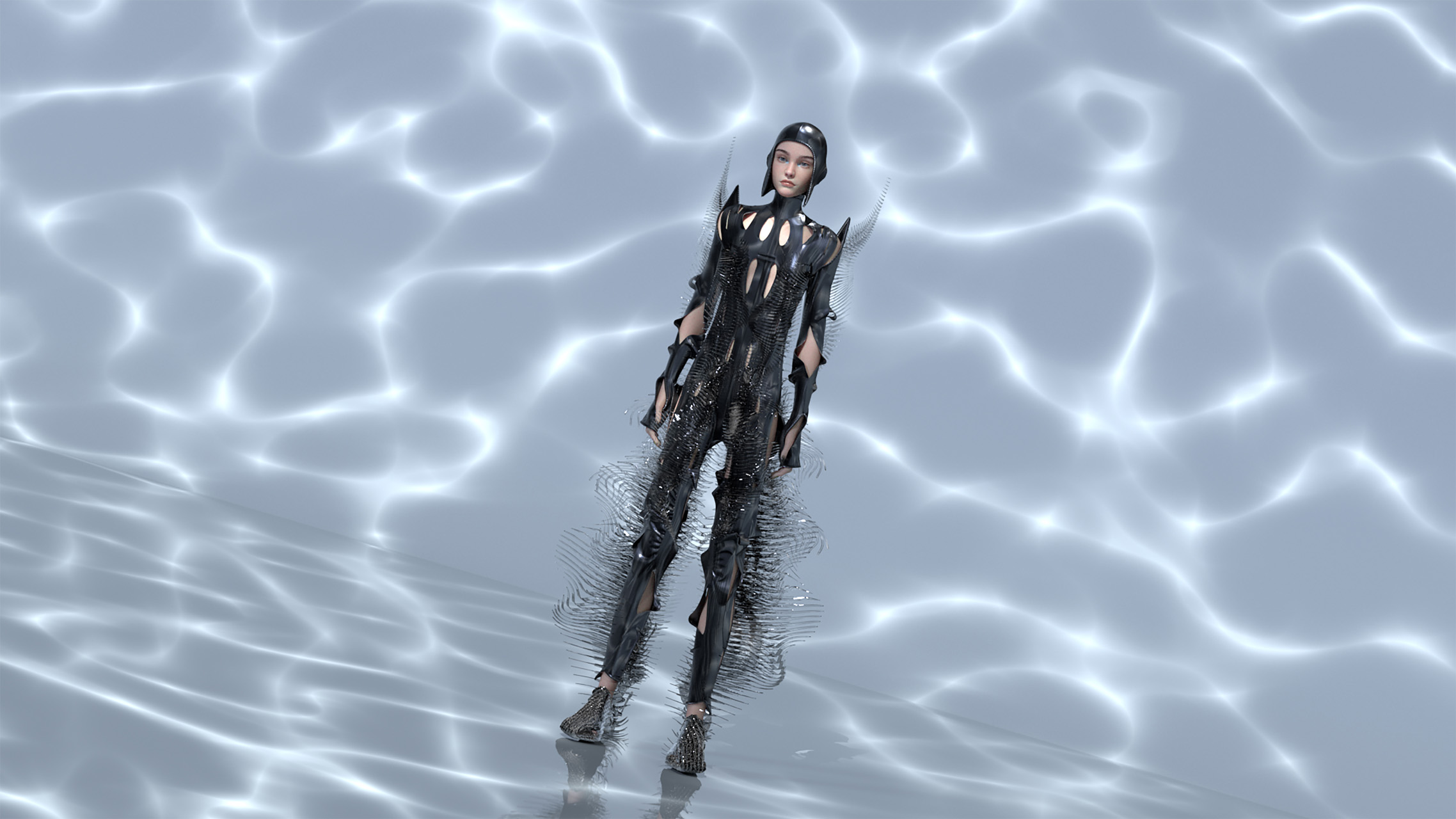 Dive into the futuristic underwater wonderland: Siyun Huang's Kinetic  Fashion Collection